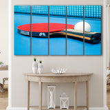 Table Tennis, Ping Pong Canvas Art 5 Panels B,Large Canvas,Canvas Prints Wall Art Home Decor