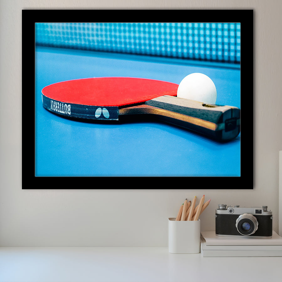 Table Tennis, Ping Pong Art Framed Art Prints Wall Art Decor,Black Frame, Ready to hang