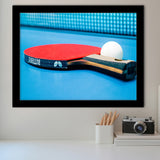 Table Tennis, Ping Pong Art Framed Art Prints Wall Art Decor,Black Frame, Ready to hang