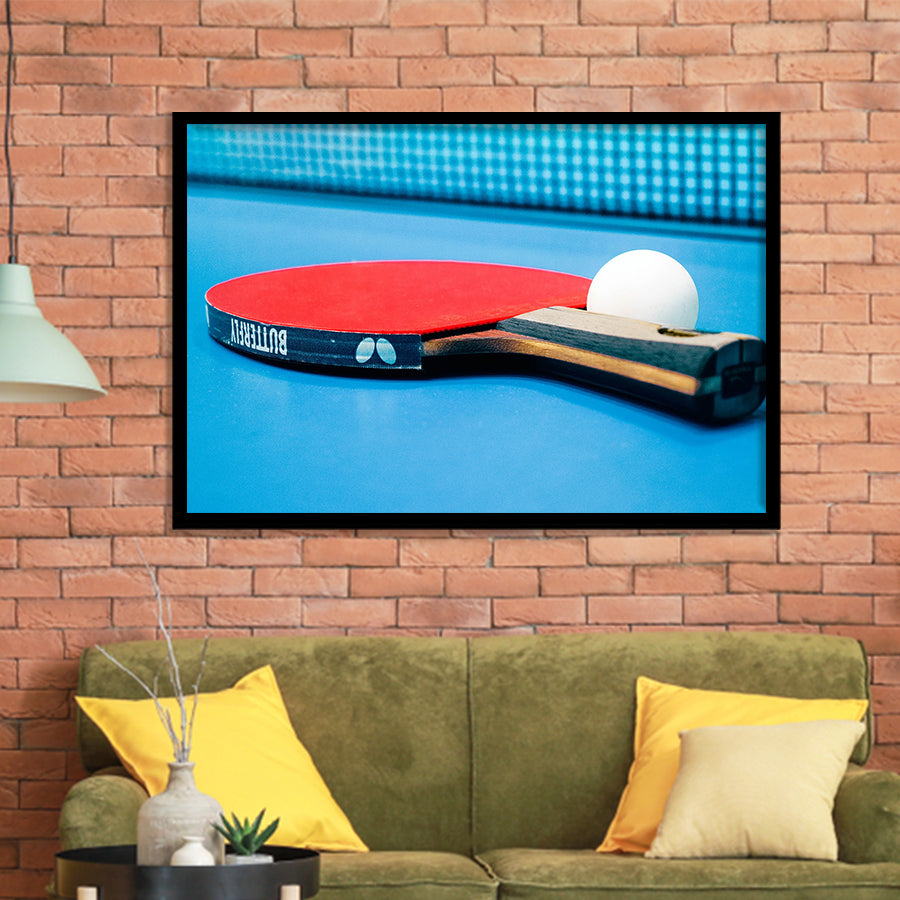 Table Tennis, Ping Pong Art Framed Art Prints Wall Art Decor,Black Frame, Ready to hang