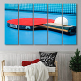 Table Tennis, Ping Pong Canvas Art 5 Panels B,Large Canvas,Canvas Prints Wall Art Home Decor
