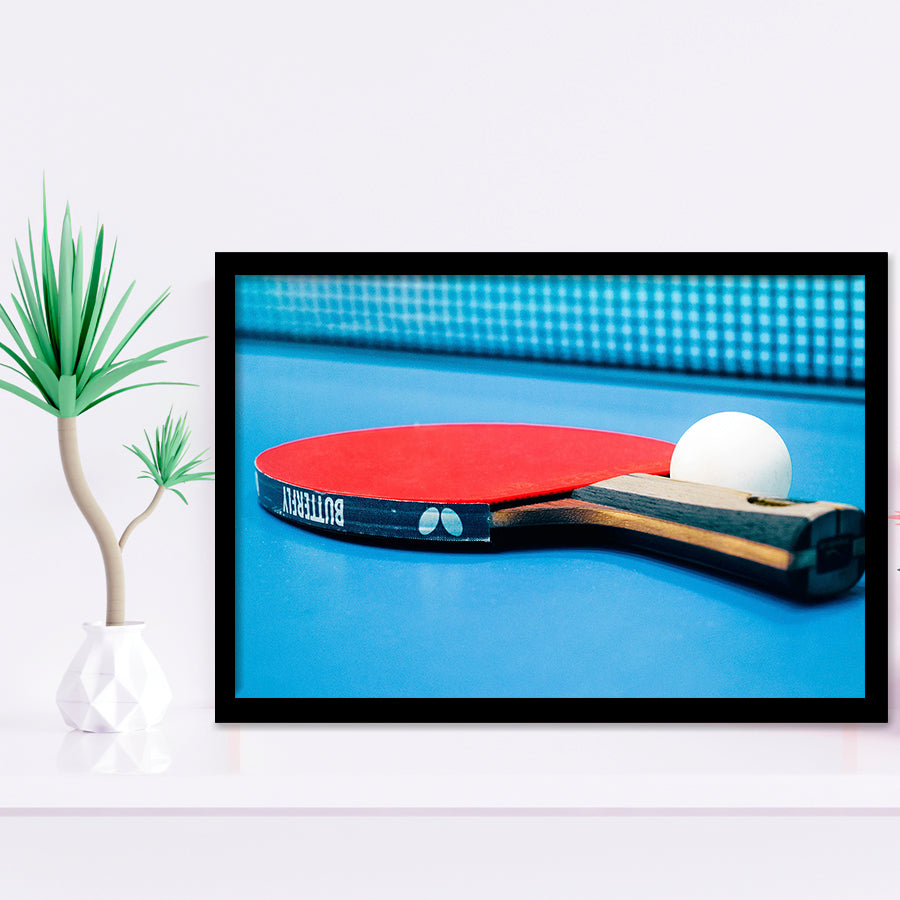 Table Tennis, Ping Pong Art Framed Art Prints Wall Art Decor,Black Frame, Ready to hang