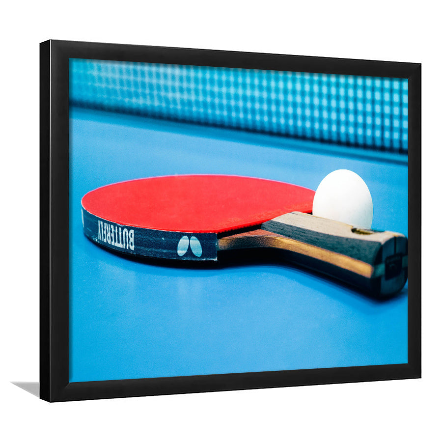 Table Tennis, Ping Pong Art Framed Art Prints Wall Art Decor,Black Frame, Ready to hang