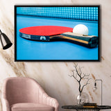 Table Tennis, Ping Pong Canvas Art Framed Canvas Prints Wall Art Decor, Black Floating Frame