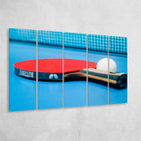 Table Tennis, Ping Pong Canvas Art 5 Panels B,Large Canvas,Canvas Prints Wall Art Home Decor