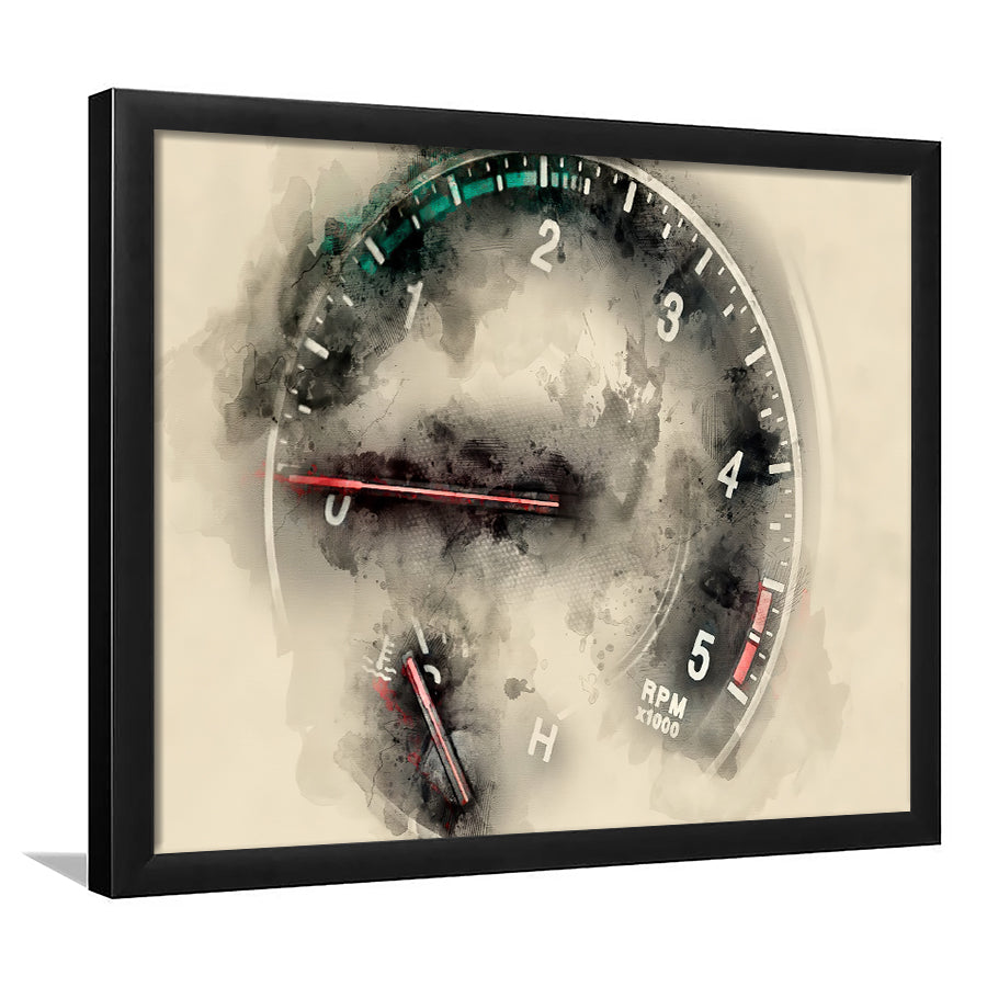 Tachometer Car Framed Wall Art - Framed Prints, Art Prints, Print for Sale, Painting Prints