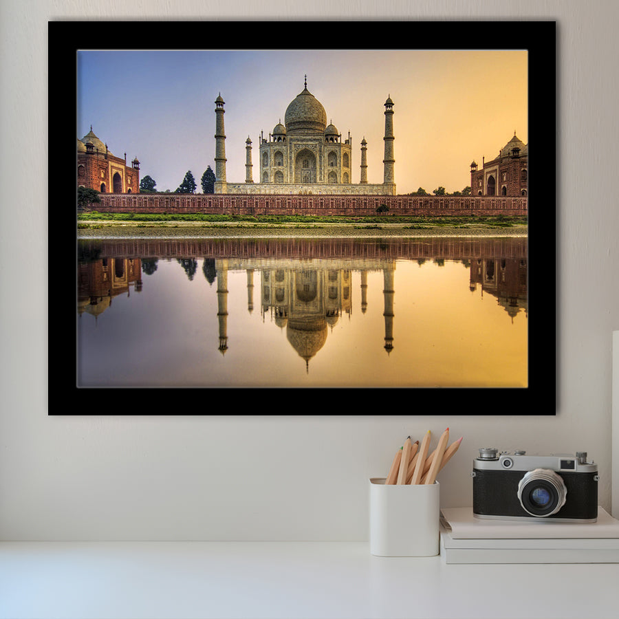 Taj Mahal Mausoleum Framed Art Prints Wall Decor - Painting Prints, Wall Art, Framed Picture, Black Frame