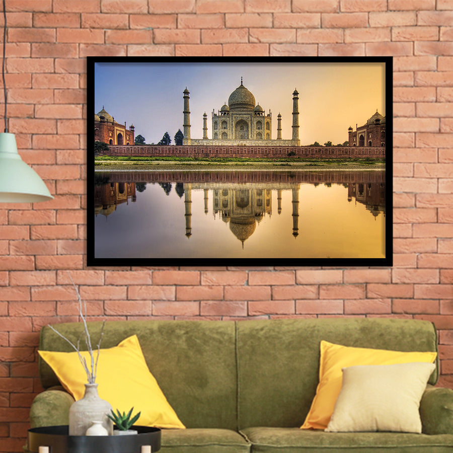 Taj Mahal Mausoleum Framed Art Prints Wall Decor - Painting Prints, Wall Art, Framed Picture, Black Frame