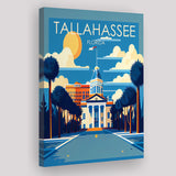 Tallahassee Florida Retro Art Print ,City Art Print, Large Canvas, Canvas Print Wall Art Home Decor
