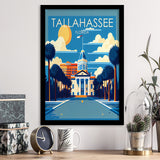 Tallahassee Florida Retro Art Print, City Art Print, Framed Art Print Wall Art Home Decor, Framed Picture