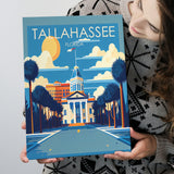 Tallahassee Florida Retro Art Print ,City Art Print, Large Canvas, Canvas Print Wall Art Home Decor