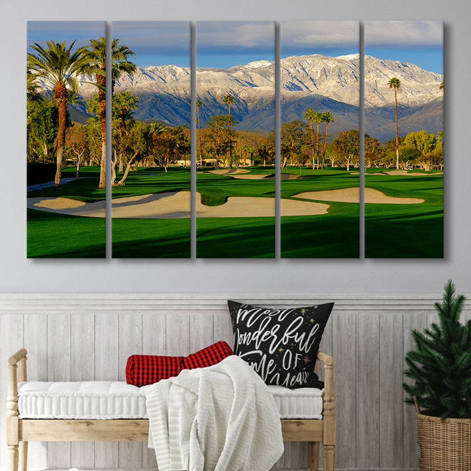 Tamarisk Country Club Hole 17, Rancho Mirage, California, 5 Panels Extra Large Canvas Prints Wall Art Decor