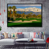 Tamarisk Country Club Hole 17, Rancho Mirage, California, Golf Art Print, Framed Canvas Prints Wall Art Decor, Floating Frame