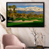 Tamarisk Country Club Hole 17, Rancho Mirage, California, Golf Art Print, Framed Canvas Prints Wall Art Decor, Floating Frame
