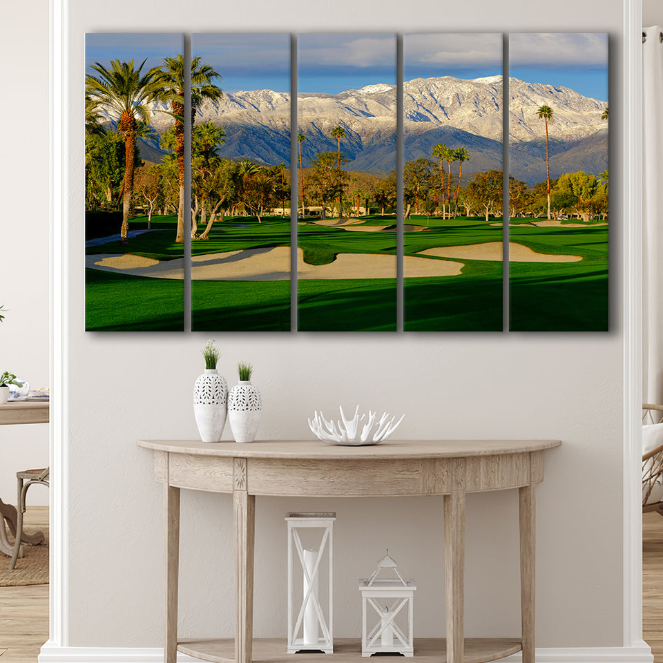 Tamarisk Country Club Hole 17, Rancho Mirage, California, 5 Panels Extra Large Canvas Prints Wall Art Decor