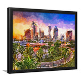 Tampa Florida Usa Downtown Skyline City Art Watercolor Framed Art Prints Wall Art Decor,Framed Picture