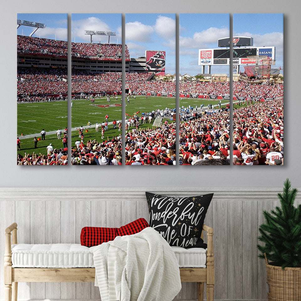 Tampa Bay Buccaneers Stadium Canvas Prints Stadium Wall Art,Multi Panels B,Sport Stadium Art Prints, Fan Gift