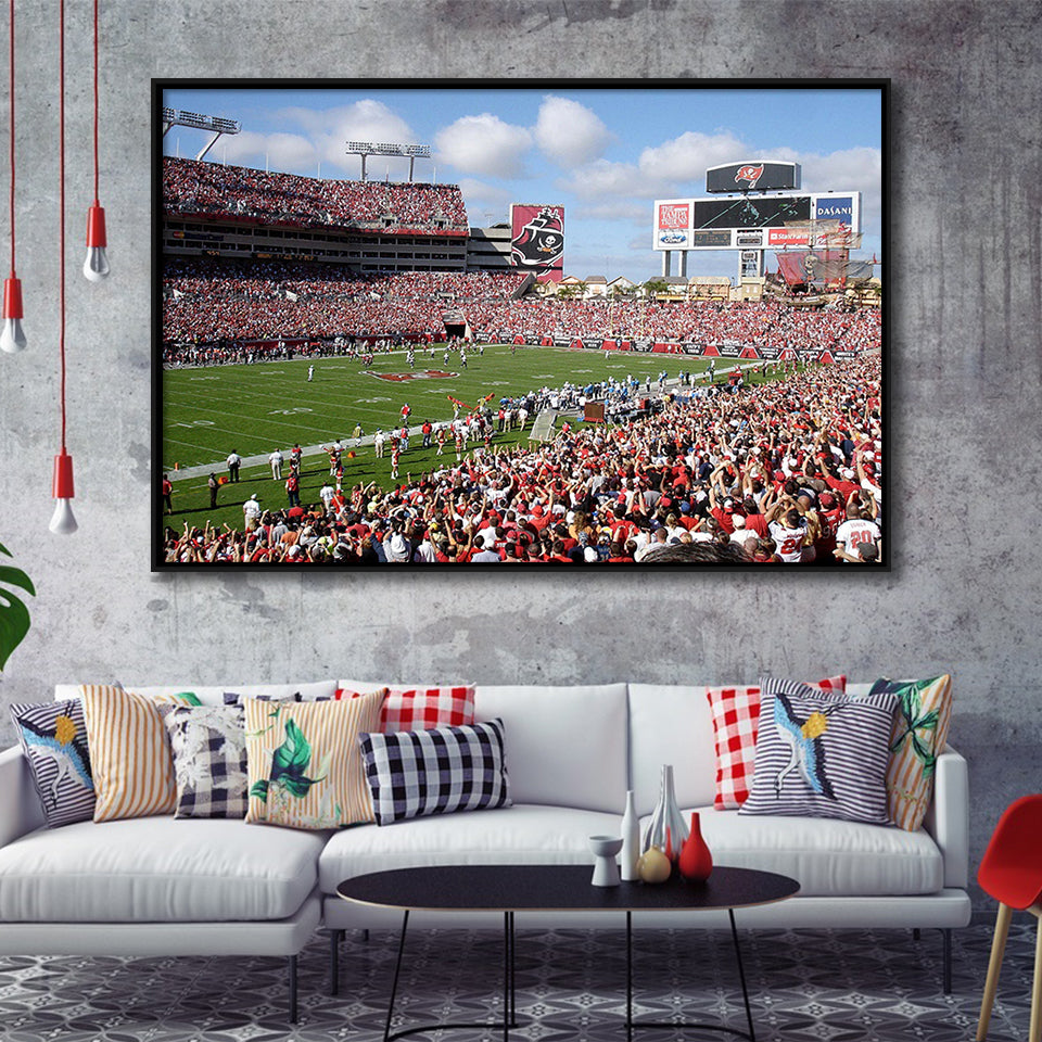 Tampa Bay Buccaneers Stadium Framed Canvas Prints Stadium Wall Art,Sport Stadium Art Prints, Fan Gift