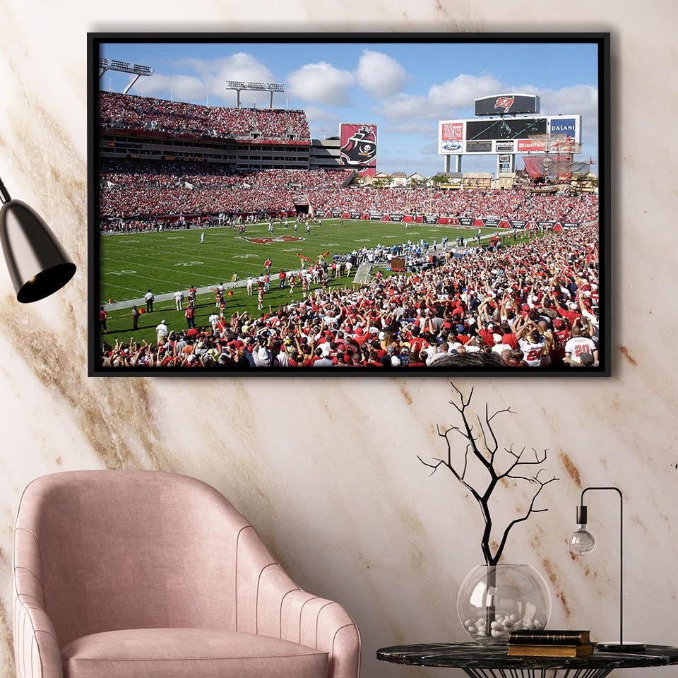 Tampa Bay Buccaneers Stadium Framed Canvas Prints Stadium Wall Art,Sport Stadium Art Prints, Fan Gift