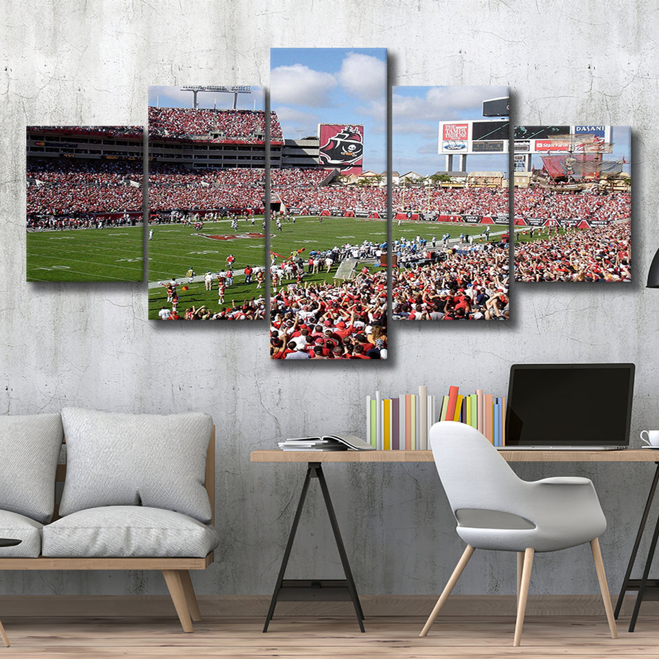 Tampa Bay Buccaneers Stadium Canvas Prints Stadium Wall Art,Multi Panels,Sport Stadium Art Prints, Fan Gift