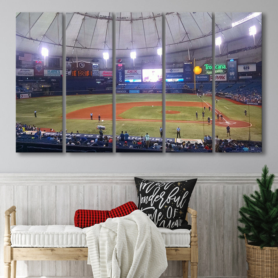 Tampa Bay Rays Wall Art Tropicana Field Stadium Canvas Prints,Multi Panels B,Sport Stadium Art Prints, Fan Gift
