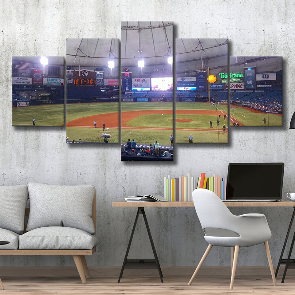 Tampa Bay Rays Wall Art Tropicana Field Stadium Canvas Prints,Multi Panels,Sport Stadium Art Prints, Fan Gift