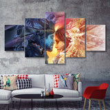 Tantric Dance For Mailer 5 Pieces Canvas Prints Wall Art - Painting Canvas, Multi Panels, Wall Decor