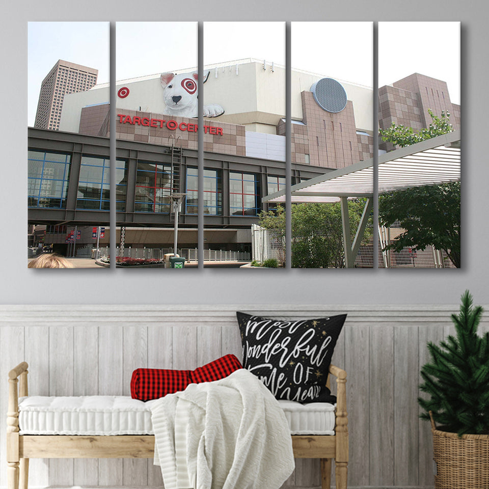 Target Center Stadium Canvas Prints Minnesota Timberwolves Wall Art,Multi Panels B,Sport Stadium Art Prints, Fan Gift