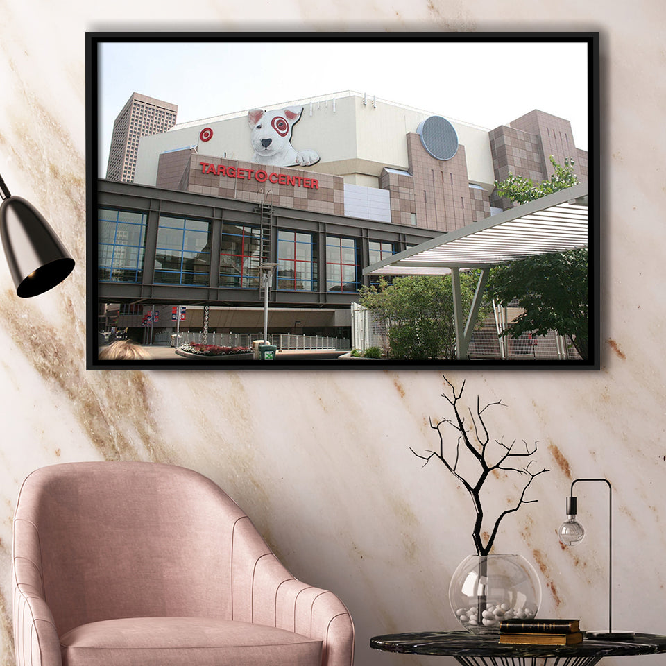 Target Center Stadium Framed Canvas Prints Minnesota Timberwolves Wall Art,Sport Stadium Art Prints, Fan Gift