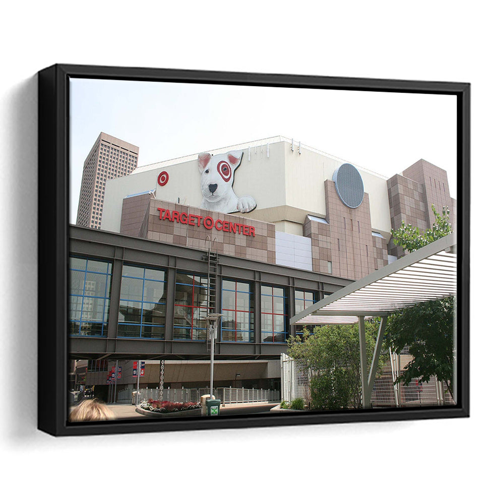 Target Center Stadium Framed Canvas Prints Minnesota Timberwolves Wall Art,Sport Stadium Art Prints, Fan Gift