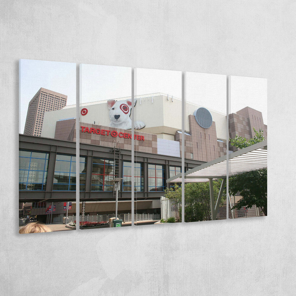 Target Center Stadium Canvas Prints Minnesota Timberwolves Wall Art,Multi Panels B,Sport Stadium Art Prints, Fan Gift
