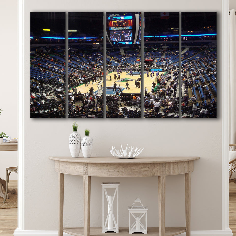 Target Center Wall Art Minnesota Timberwolves Stadium Canvas Prints Basketball,Multi Panels B,Sport Stadium Art Prints, Fan Gift
