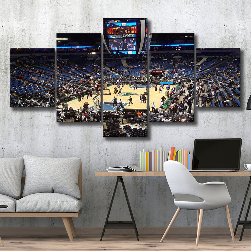 Target Center Wall Art Minnesota Timberwolves Stadium Canvas Prints Basketball,Multi Panels,Sport Stadium Art Prints, Fan Gift