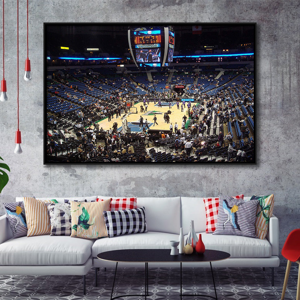 Target Center Wall Art Minnesota Timberwolves Stadium Framed Canvas Prints Basketball,Sport Stadium Art Prints, Fan Gift
