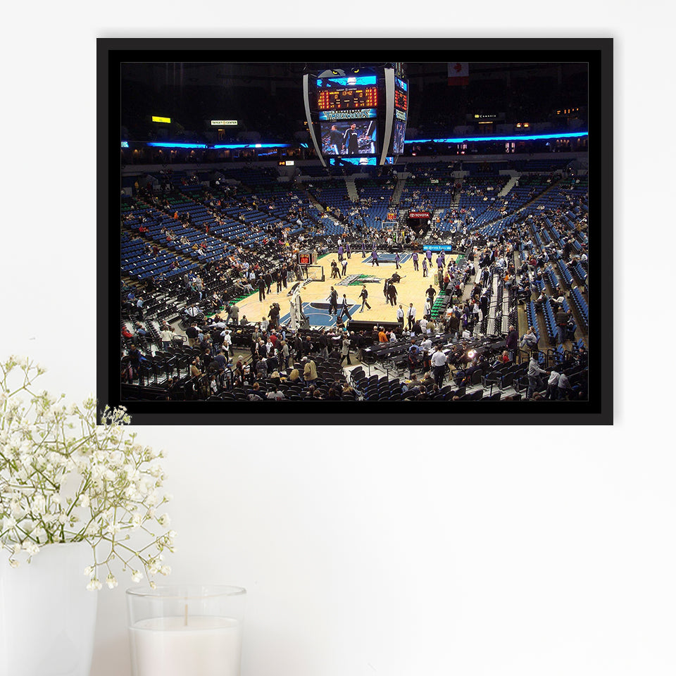 Target Center Wall Art Minnesota Timberwolves Stadium Framed Canvas Prints Basketball,Sport Stadium Art Prints, Fan Gift