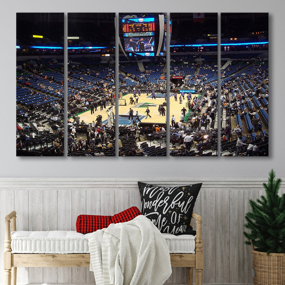 Target Center Wall Art Minnesota Timberwolves Stadium Canvas Prints Basketball,Multi Panels B,Sport Stadium Art Prints, Fan Gift