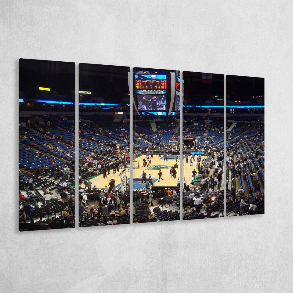 Target Center Wall Art Minnesota Timberwolves Stadium Canvas Prints Basketball,Multi Panels B,Sport Stadium Art Prints, Fan Gift