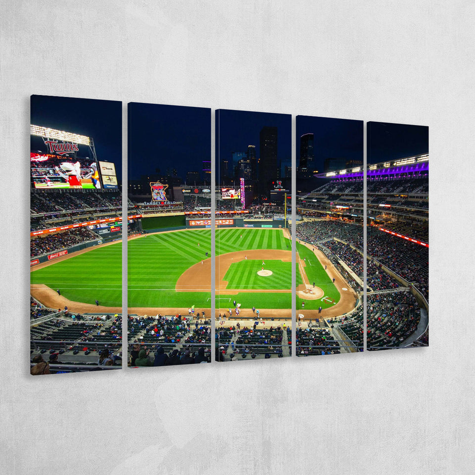 Target Field Wall Art Minnesota Twins Baseball Stadium,Multi Panels B,Sport Stadium Art Prints, Fan Gift