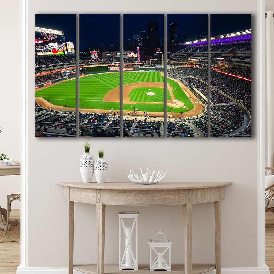 Target Field Wall Art Minnesota Twins Baseball Stadium,Multi Panels B,Sport Stadium Art Prints, Fan Gift