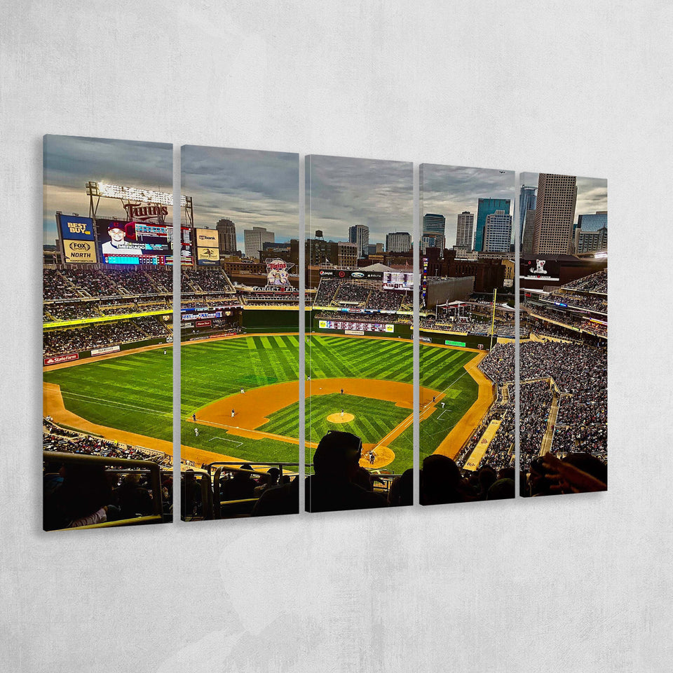 Target Field Wall Art Minnesota Twins Stadium Canvas Prints,Multi Panels B,Sport Stadium Art Prints, Fan Gift