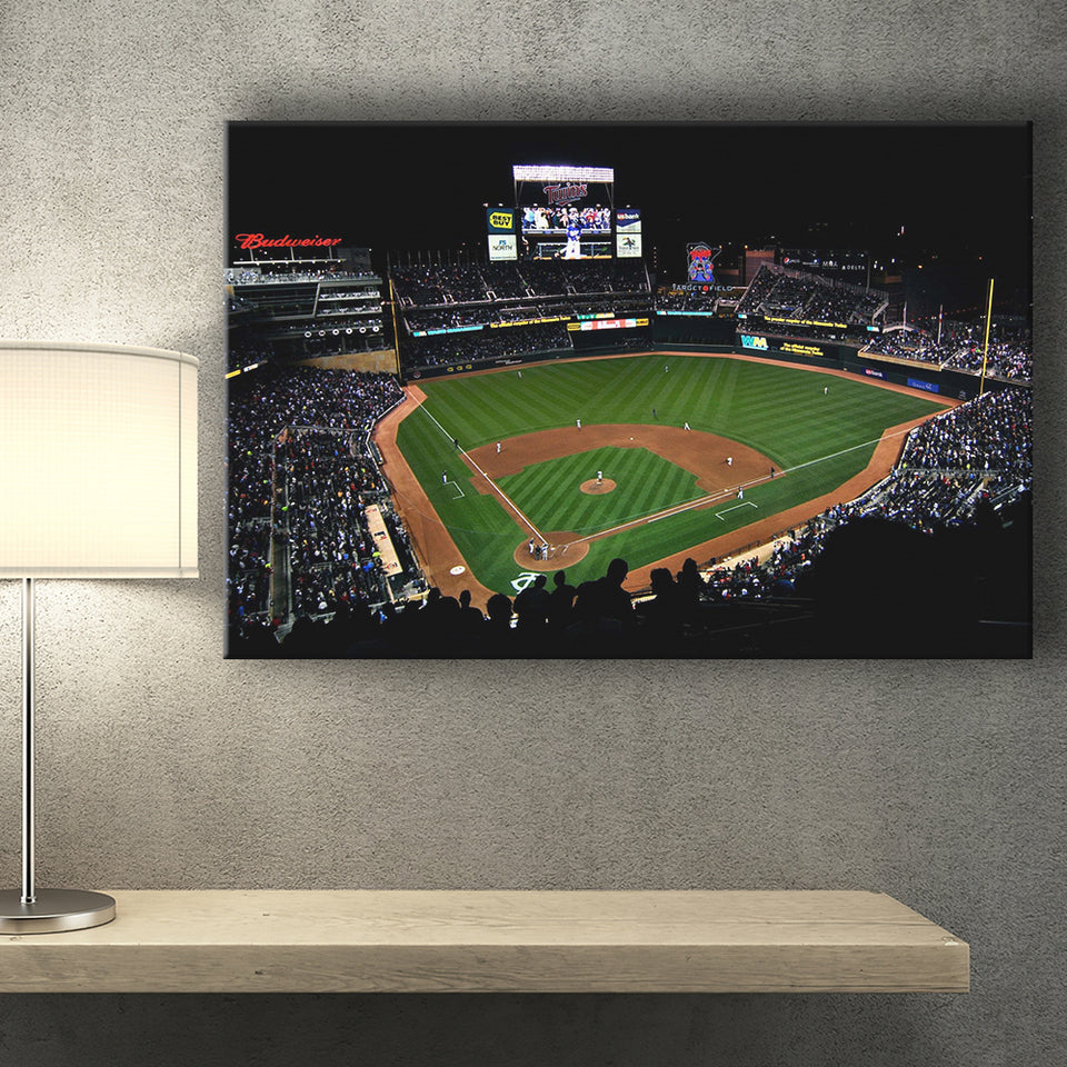 Target Field at Night Stadium Canvas Prints Minnesota Twins Stadium,Sport Stadium Art Prints, Fan Gift, Wall Decor