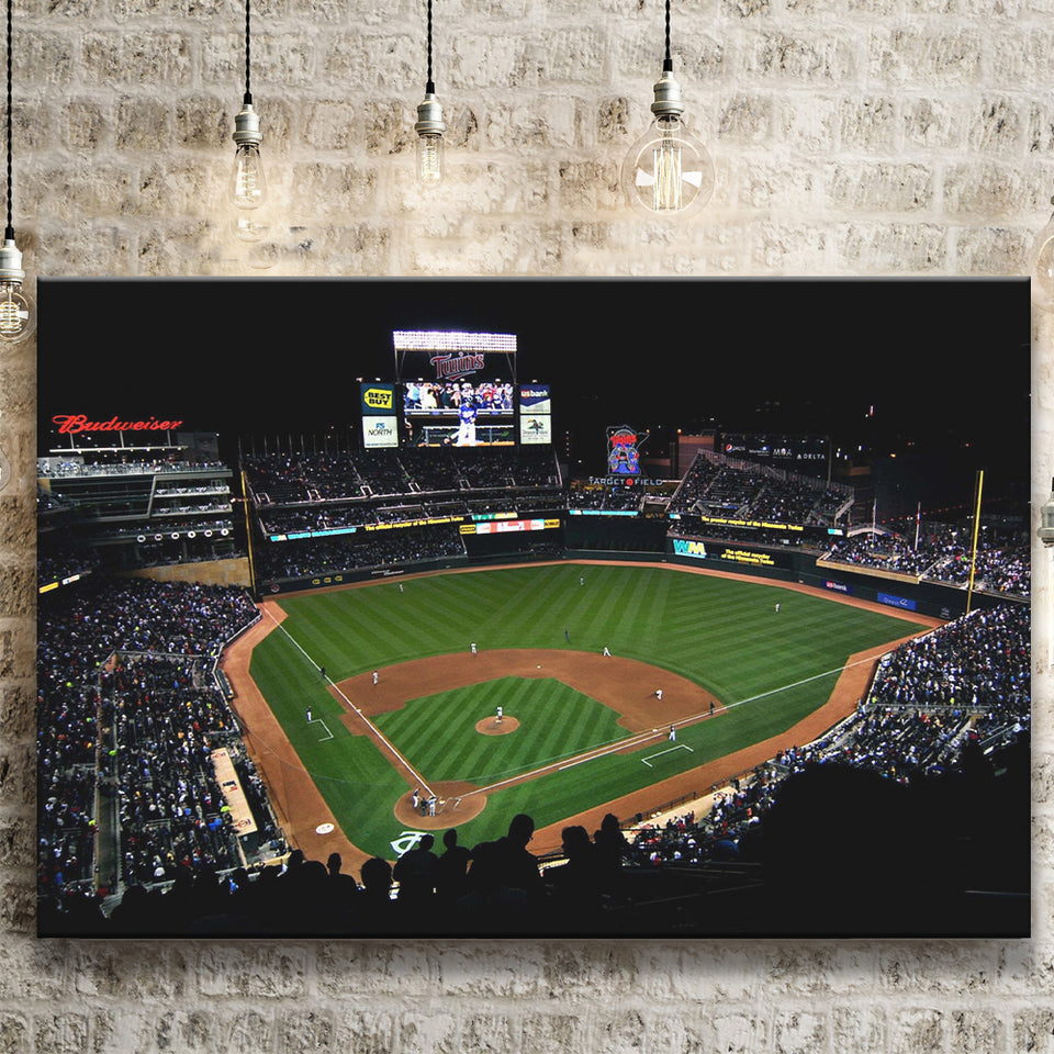 Target Field at Night Stadium Canvas Prints Minnesota Twins Stadium,Sport Stadium Art Prints, Fan Gift, Wall Decor