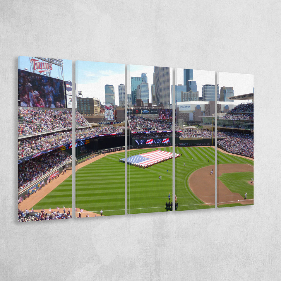 Target Field in Minneapolis, Stadium Canvas, Sport Art, Gift for him, Multi Panels B, Canvas Prints Wall Art Decor