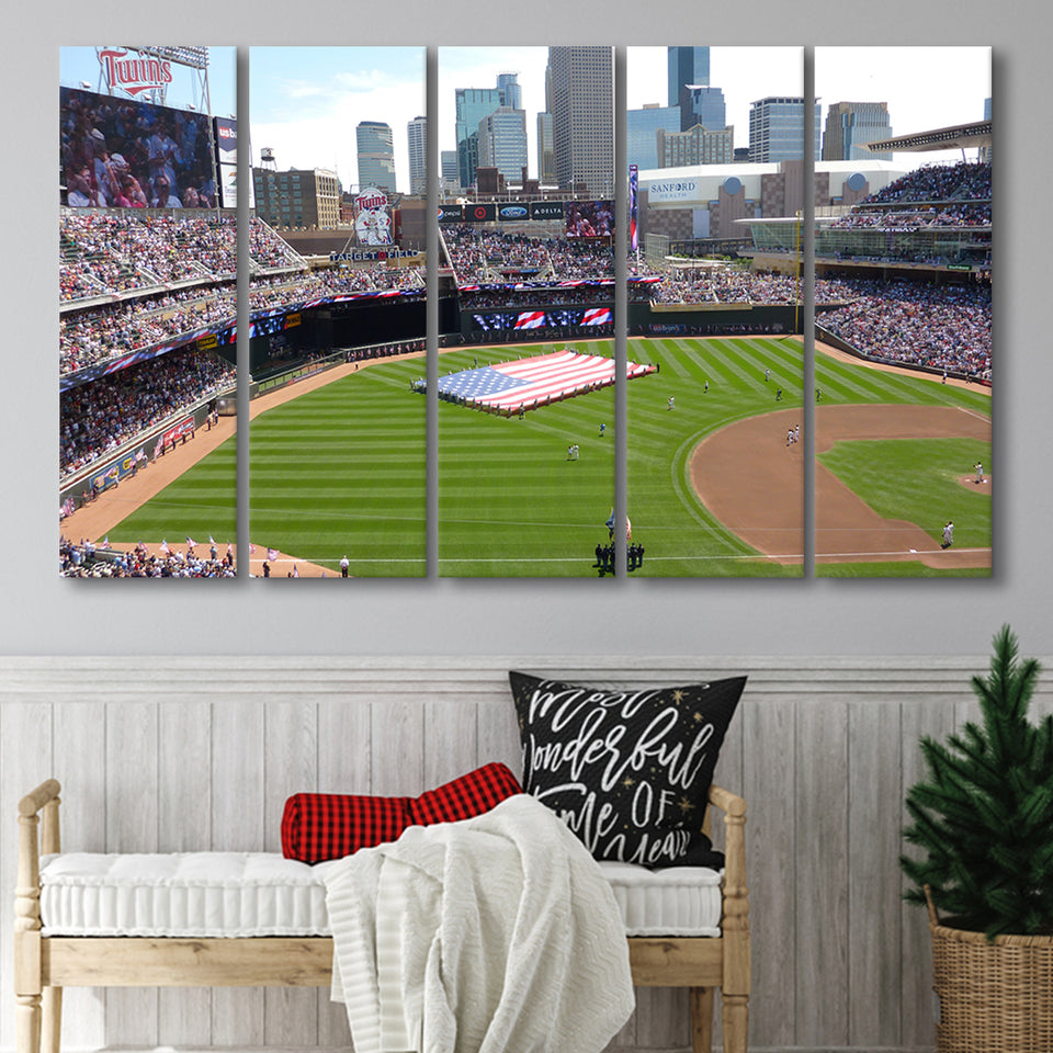 Target Field in Minneapolis, Stadium Canvas, Sport Art, Gift for him, Multi Panels B, Canvas Prints Wall Art Decor