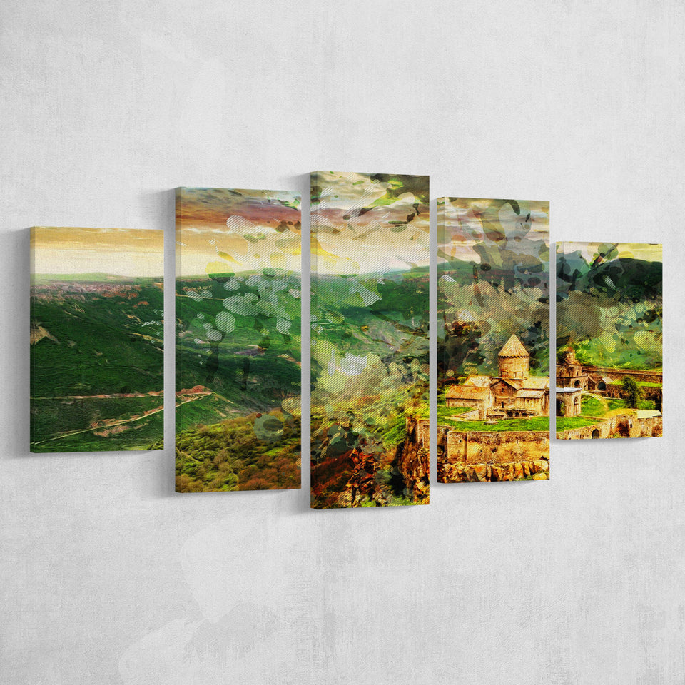 Tatev Monastery Armenia 5 Pieces Canvas Prints Wall Art Decor - Painting Canvas, Mixed Canvas, Multi Panels