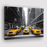 Taxi of New York City Black and White with Yellow Accents Stylish Canvas Prints Wall Art Decor - Paiting Canvas, Art Prints, Wall Decor