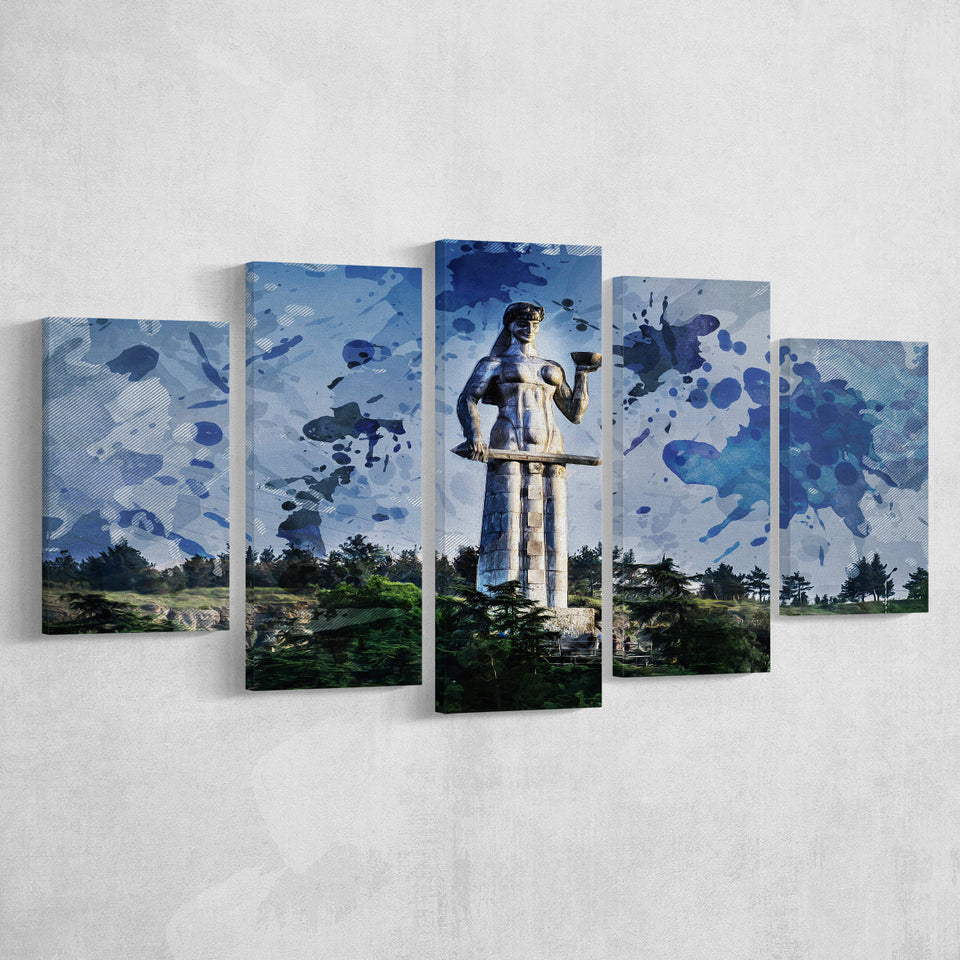 Tbilisi Mother of Georgia 5 Pieces Canvas Prints Wall Art Decor - Painting Canvas, Mixed Canvas, Multi Panels