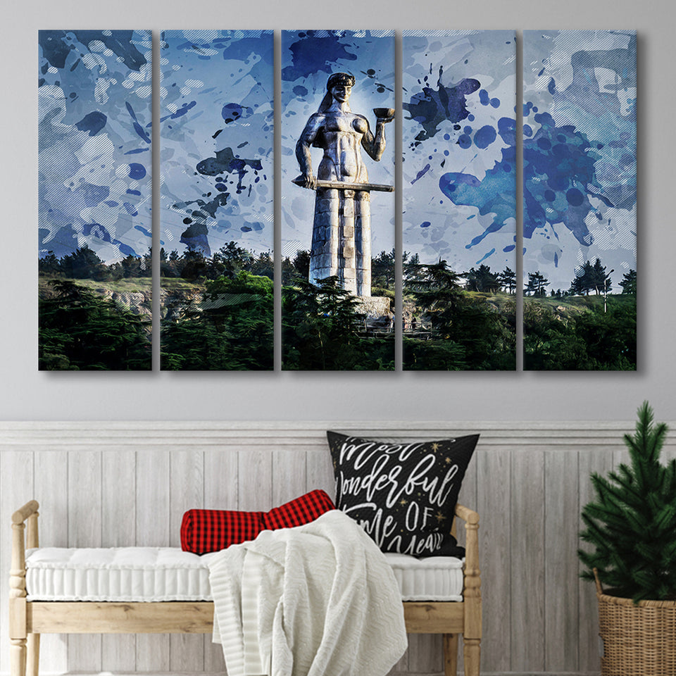 Tbilisi Mother of Georgia 5 Piece B Canvas Prints Wall Art Decor, Multi Panels,Large Canvas, Home Decor