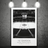 Td Garden Boston Bruins Ice Hockey Lovers Black And White Art Canvas Prints Wall Art Home Decor
