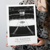 Td Garden Boston Bruins Ice Hockey Lovers Black And White Art Canvas Prints Wall Art Home Decor